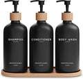 Black Shampoo and Conditioner Dispenser Set by Brighter Barns by BrighterBarns