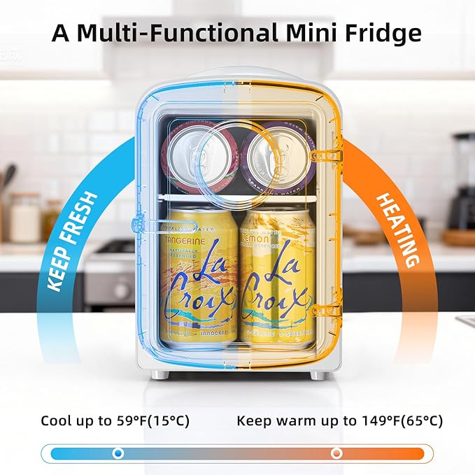 Antarctic Star Mini Fridge, 4L Capacity/6 Cans Portable Cooler and Warmer - Image 3
