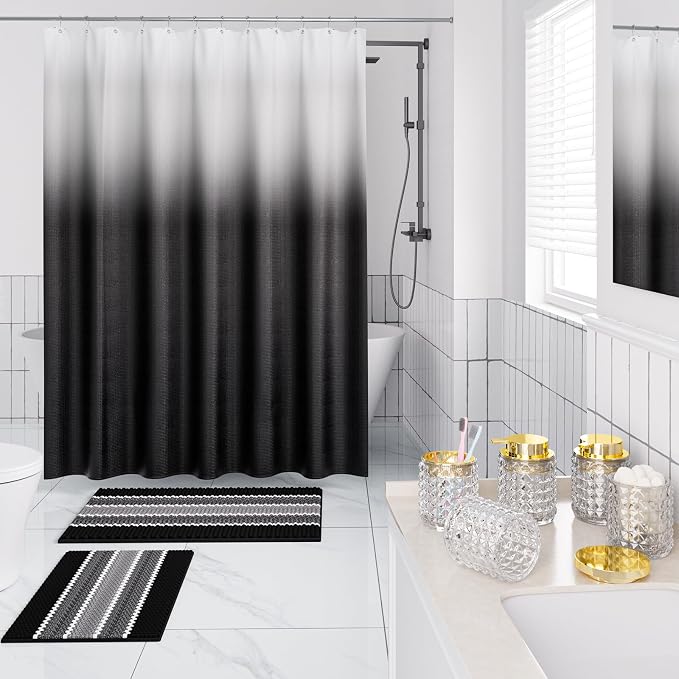 Bathroom Sets with Shower Curtain and Rugs and Accessories, Glass Bathroom - Image 2