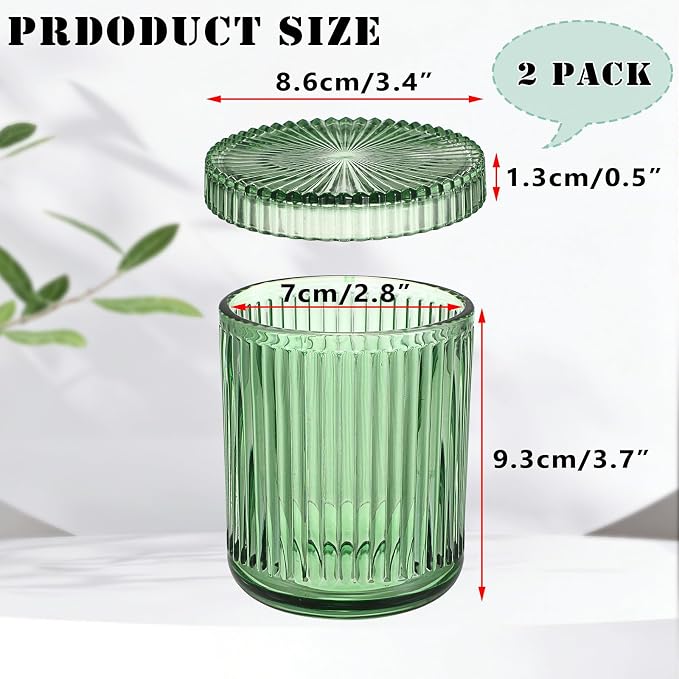 Hipiwe 2 Pcs Qtip Holders Bathroom Dispenser Glass Apothecary Jars - Image 3