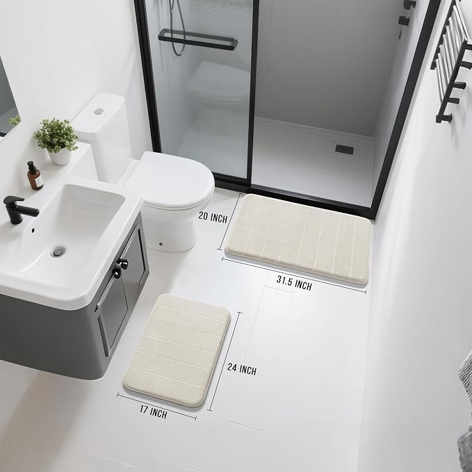 Yimobra Memory Foam Bathroom Rugs Sets 2 Piece - Image 2