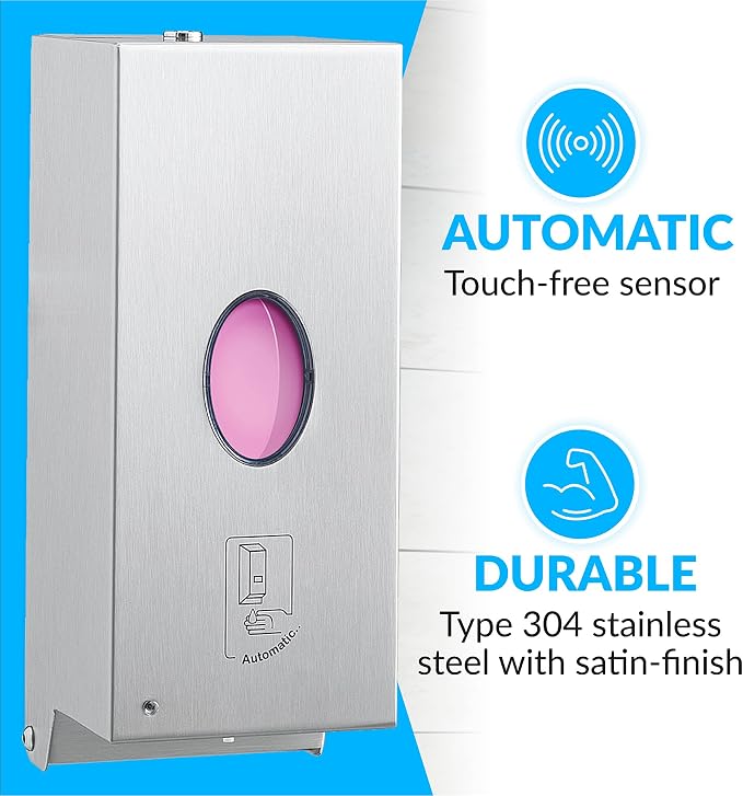 Bobrick B-2012 Automatic Wall-Mounted Liquid Soap Dispenser, Stainless Steel - Image 2
