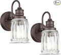 Rustic Wall Sconces Set of Two, HWH Farmhouse Vanity Wall Sconces by HWHINVESTMENT
