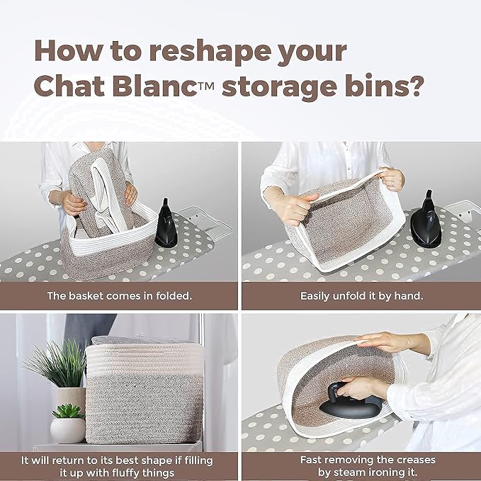 CHAT BLANC Cotton Rope Baskets for Organizing | Storage Baskets for Shelves | - Image 8