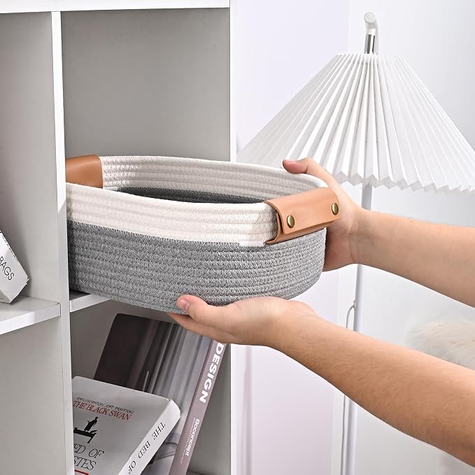 Storage Baskets for Organizing, Small Woven Basket Set of 6-4 Shelf Basket - Image 9