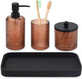 Bathroom Accessories Set, Toothbrush Holder, Qtip Holder Dispenser & Resin by Deobath