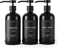Shampoo and Conditioner Dispenser Set of 3, Refillable 21oz Shampoo Bottles by Janxinmakeyouloveyourhome