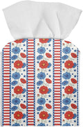 American Flower Tissue Box Holder Square PU Leather Tissue Organizer Case by Pzuqiu