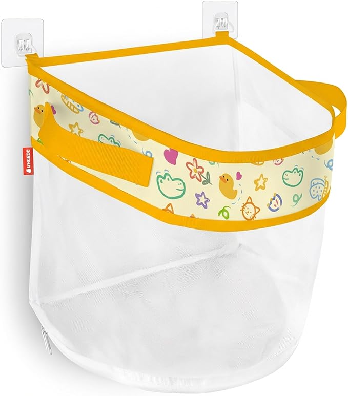 UNEEDE Duck Print Bath Toy Organizer, 4.15 Gallons Bathtub Toy Holder, Quick by UNEEDE