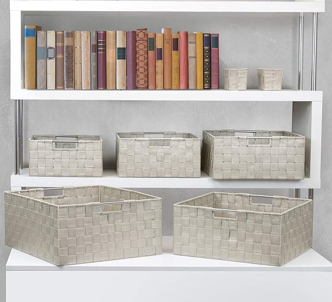 Sorbus Storage Baskets for Organizing, Mesh Hand-Woven Design, Linen Closet - Image 5