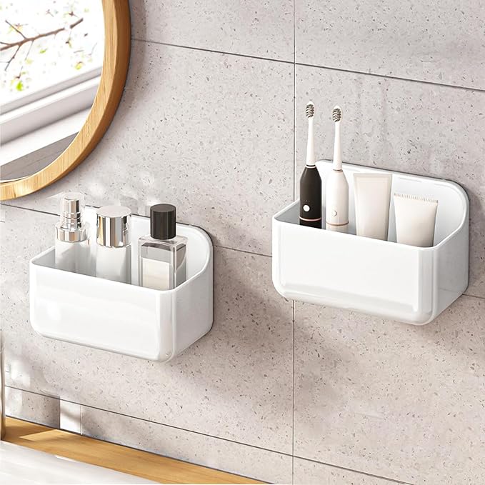 CGBE 2 Packs Cabinet Door Organizer, Acrylic Adhesive Shelf Wall Mounted Storage by CGBE