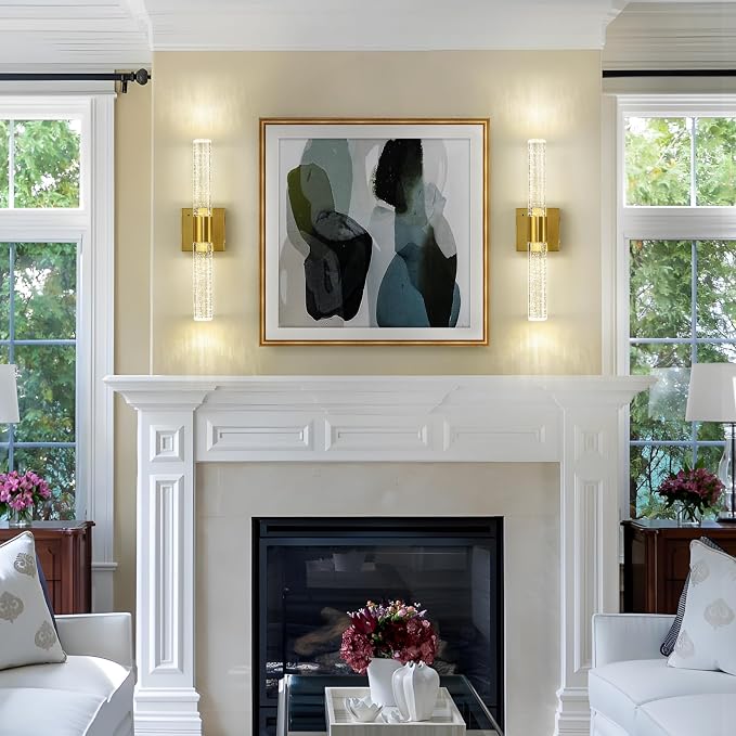 Gold Wall Sconces Set of Two Battery Operated, Wireless Rechargeable Wall - Image 6