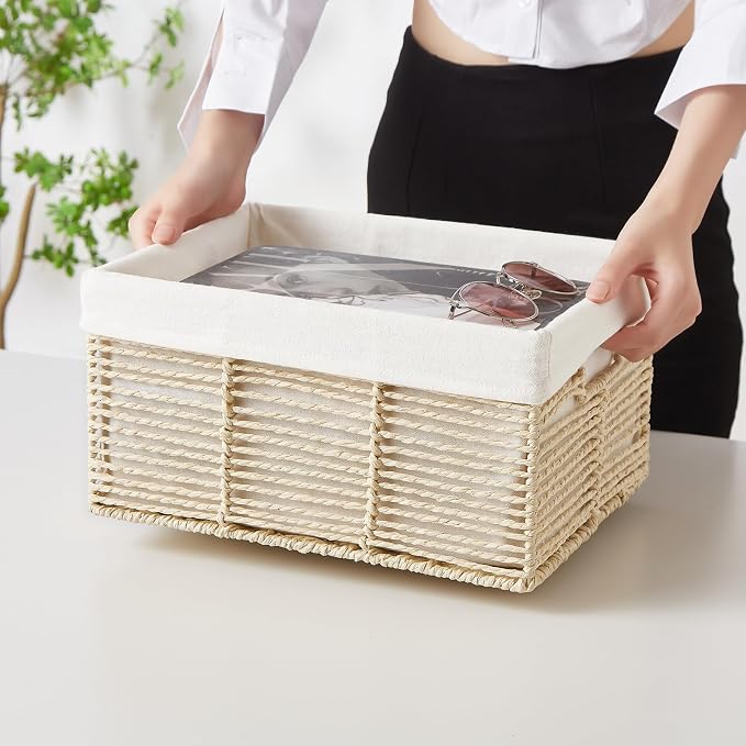 Vagusicc Wicker Storage Baskets, 6 Pack Baskets - Image 3