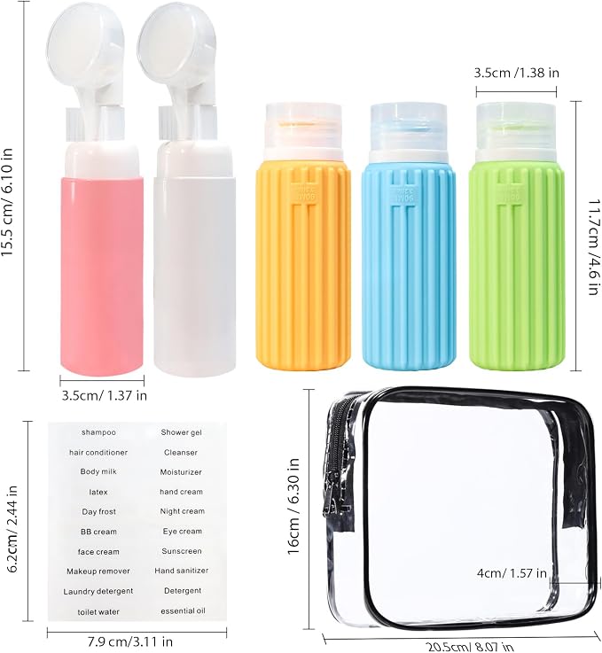 HEYMKGO 5 Pack Travel Bottles Set - Image 2