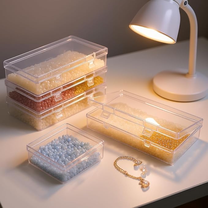 4 Pack Rectangular Clear Plastic Storage Containers Box - Image 4