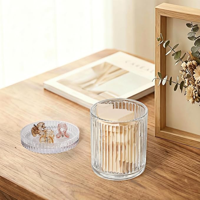 SheeChung 4-Pack Ribbed Glass Apothecary Jars - Image 6