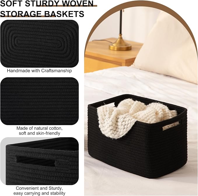 Storage Baskets for Organizing, Woven Decorative Baskets for Shelves - Image 3