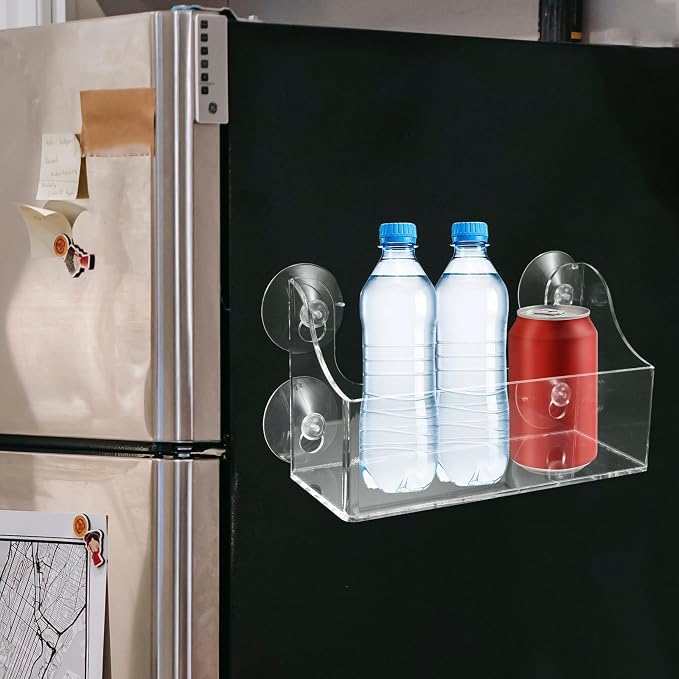 SuctionCup Refrigerator Rack Organizer Acrylic Fridge Door Shelf can Organizer - Image 6