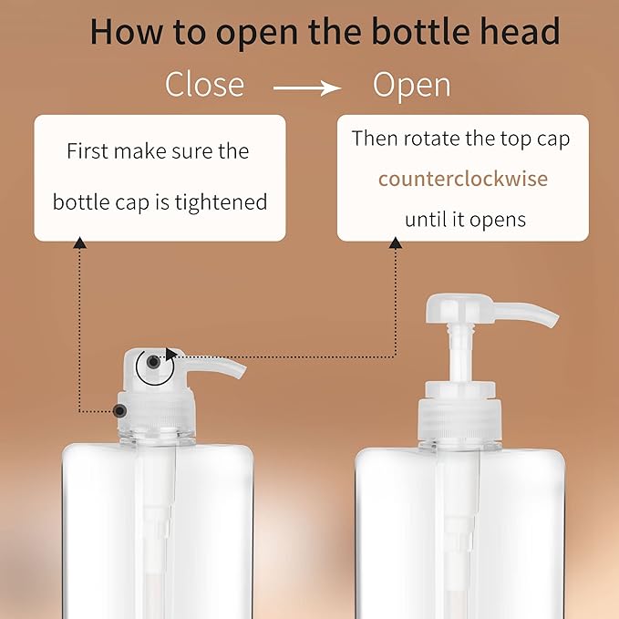 450ml Pump Bottle Dispenser Jansburg 2Pack Refillable Square Plastic Lotion - Image 4
