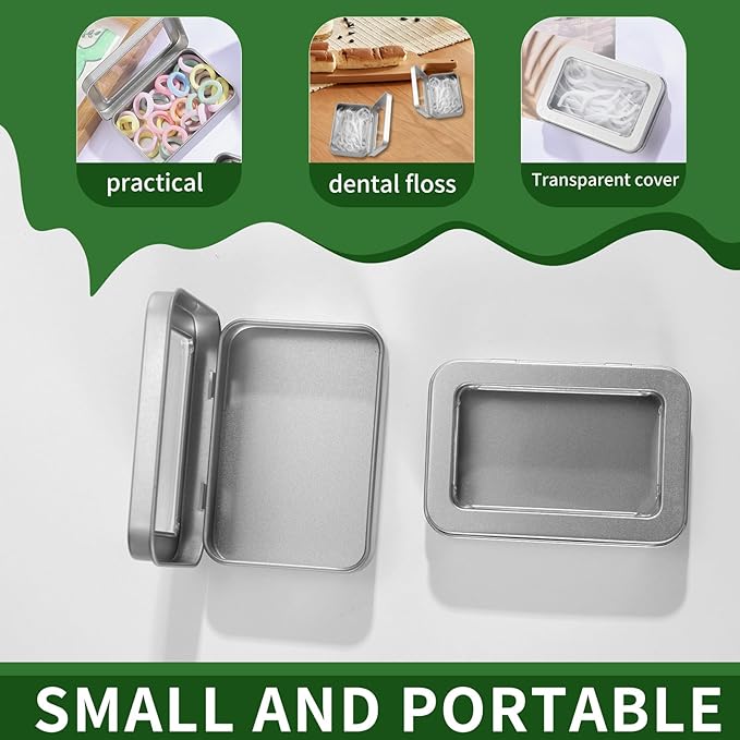 2 PCS Portable Cotton Swab & Floss Holder, Travel-Size Empty Metal Containers - Image 6