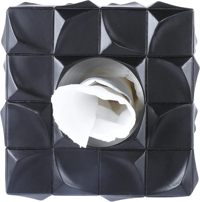 Hymmah Modern Square Tissue Box Cover Holder, Bathroom Accessories Decor Unique - Image 4