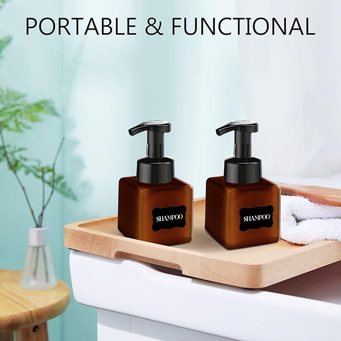 8.5 oz Foaming Soap Dispenser Plastic Foaming Pump Bottle, Refillable Dispenser - Image 6