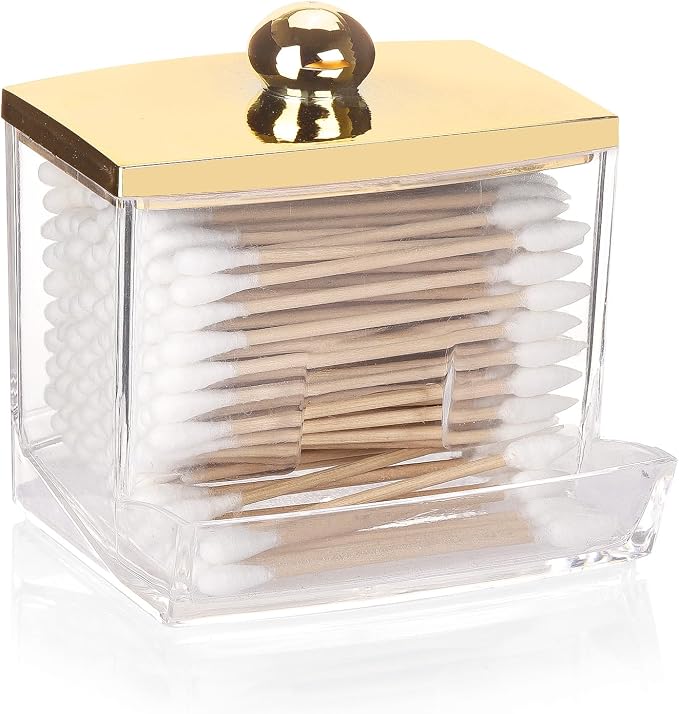 Tbestmax Qtip Holder Dispenser Clear Bathroom Organizer Accessories Decor by Tbestmax