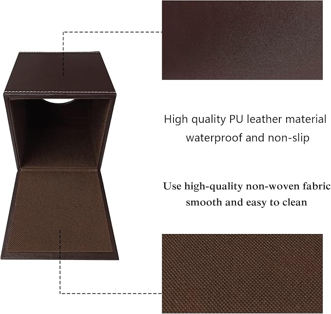 Stylish PU Leather Tissue Box Holder, Square Napkin Holder Pumping Paper Case - Image 4
