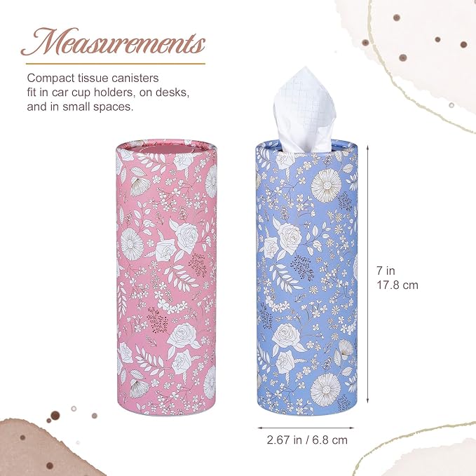 Car Tissues Cylinder, 50 Tissues per Canister, Facial Tissues - Image 3