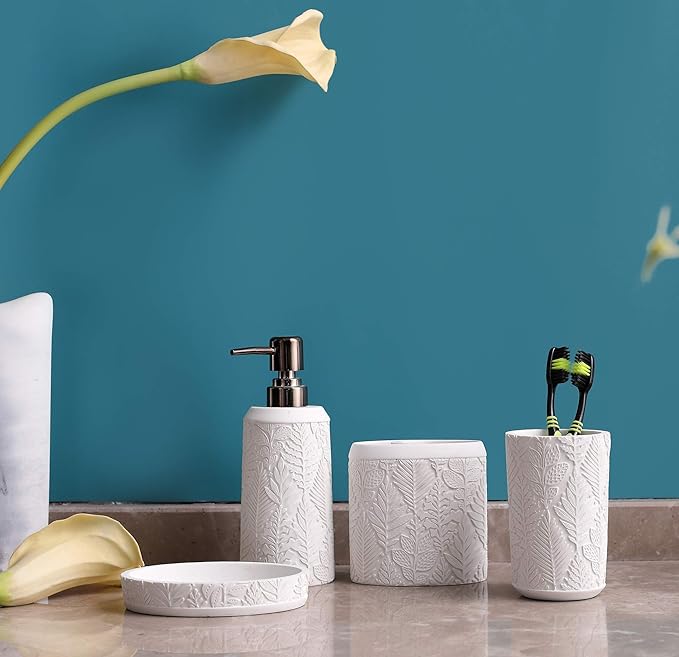 Hymmah Bathroom Accessories Set, Toothbrush Holder, Farmhouse Decor, Contain - Image 4