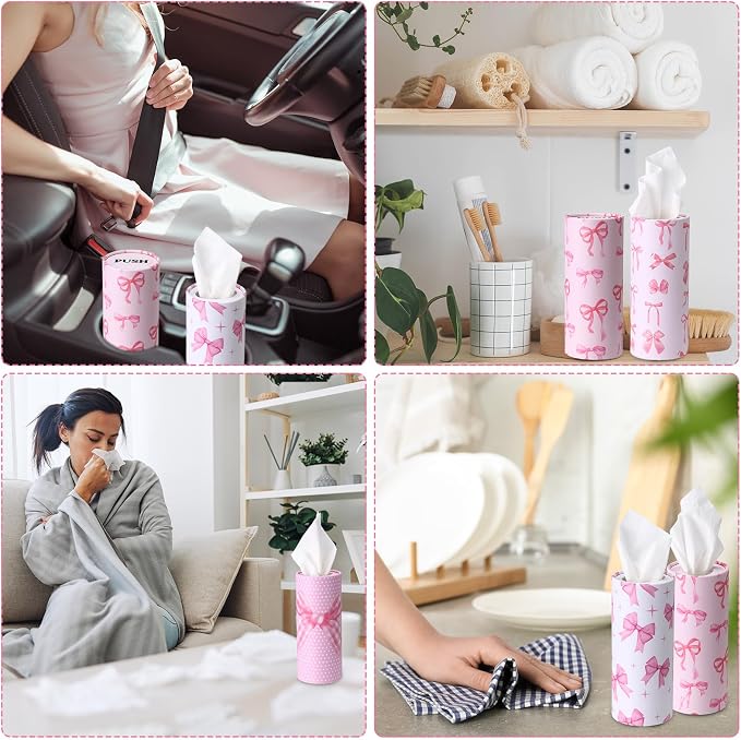 Outus 12 Pcs Bow Car Tissues Cylinder Holder - Image 6