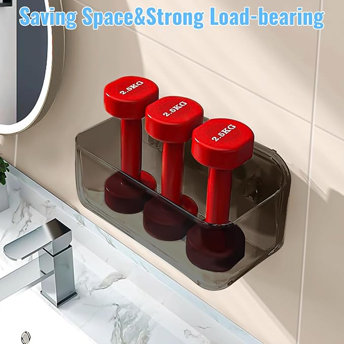 CGBE 2 Packs Cabinet Door Organizer, Acrylic Adhesive Shelf Wall Mounted Storage - Image 3