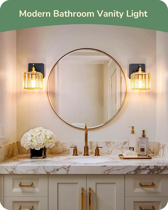 EDISHINE Wall Sconces Set of Two, Bathroom Light Fixtures - Image 6