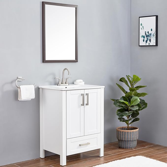 Lead-Free Commercial 2-Handle Brushed Nickel Bathroom Sink Faucet, 360° Swivel - Image 5