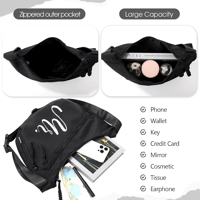 2 Pcs Wedding Gift Mr Mrs Crescent Bag Mr Mrs Travel Sling Crossbody Bag - Image 5