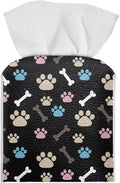 White Dog Paws Tissue Box Holder Portable Lightweight Square Tissue Box Cover by Pzuqiu