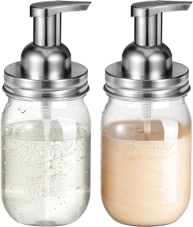 Amolliar Plastic Mason Jar Foaming Soap Dispenser by Amolliar