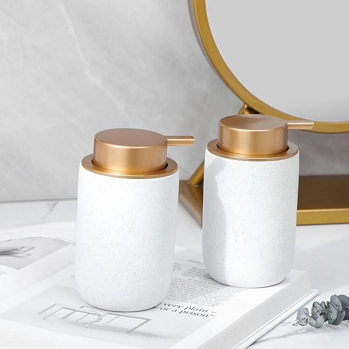 Hand Soap Dispenser for Bathroom Decro, Ceramic Liquid Pump Bottles Refillable - Image 5