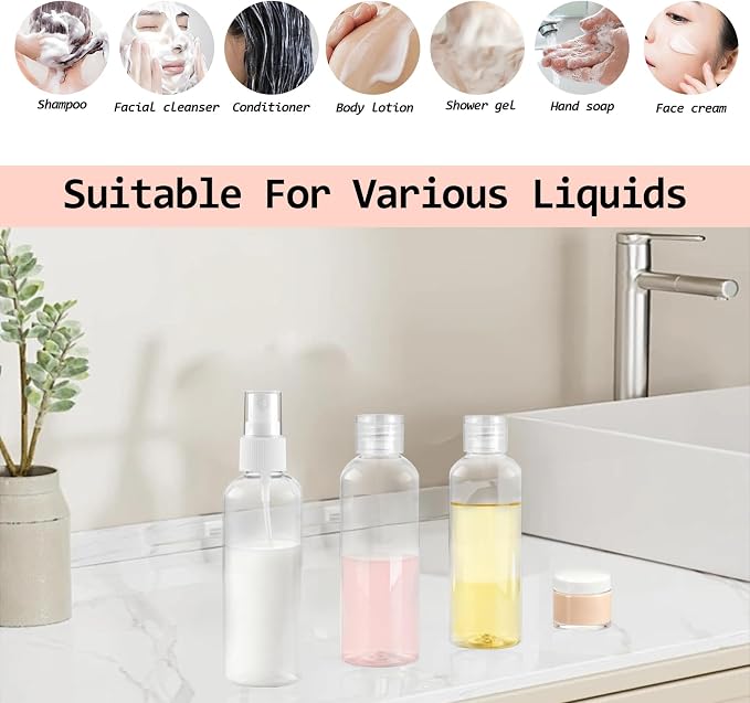 8Pcs Travel Bottles Set, TSA Approved Travel Size Toiletries, Reusable Leak - Image 8