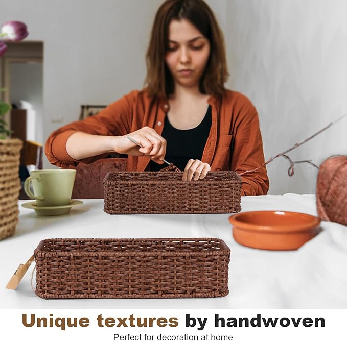 Water-Resistant Toilet Paper Basket: Tank Topper Organizer Brown Handwoven - Image 5
