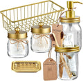 SheeChung 6Pcs Mason Jars Bathroom Accessories Set Complete by SheeChung