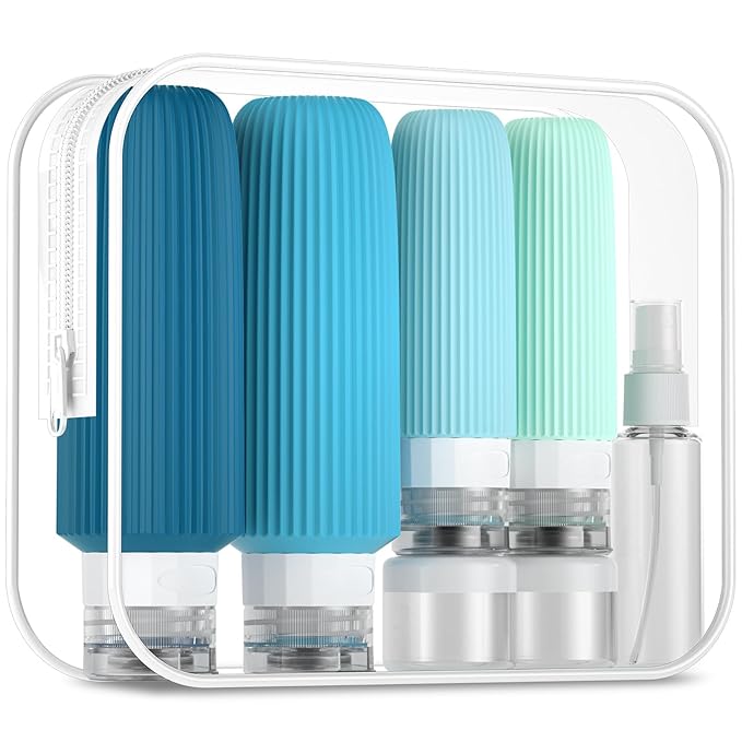 16 Pack Travel Bottles for Toiletries, Large 6oz Silicone Travel Containers by Mrsdry