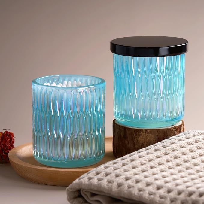Qtip Holder for Bathroom set of 2, Bathroom Canisters for Cotton Balls - Image 4