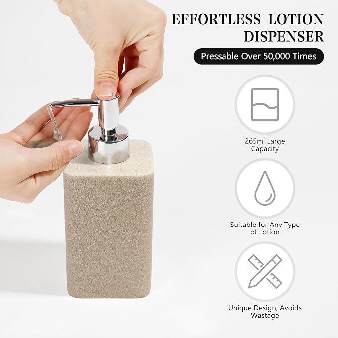 Bathroom Accessories Set, Soap Dispenser, Toothbrush Holder, Qtip Holder Set - Image 6