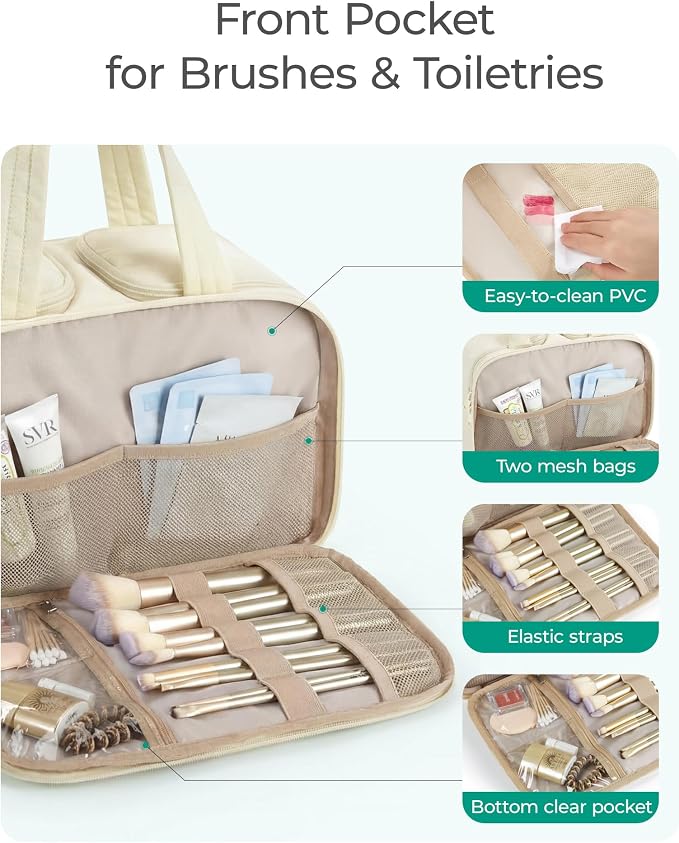 BAGSMART Travel Toiletry Bag, Puffy Large Toiletry Bag - Image 4