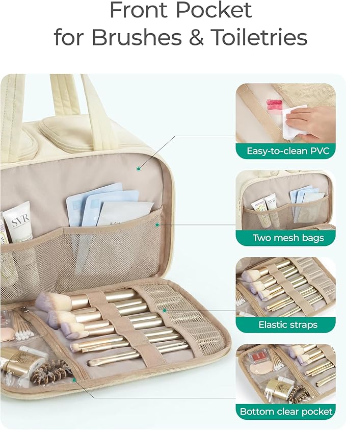 BAGSMART Travel Toiletry Bag, Puffy Large Toiletry Bag - Image 4