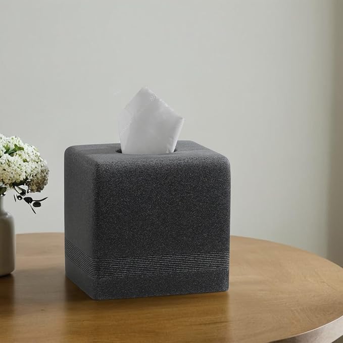 Tissue Box Cover Square, Resin Facial Tissue Holder Covers Cube Toilet Paper - Image 6