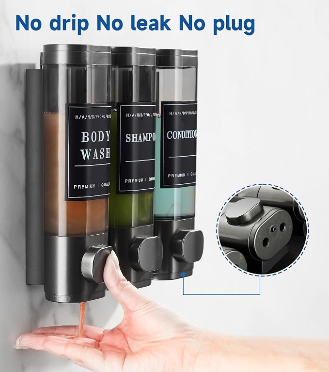 Shower Soap Dispenser Wall Mounted No Drill Shampoo Dispenser - Image 3