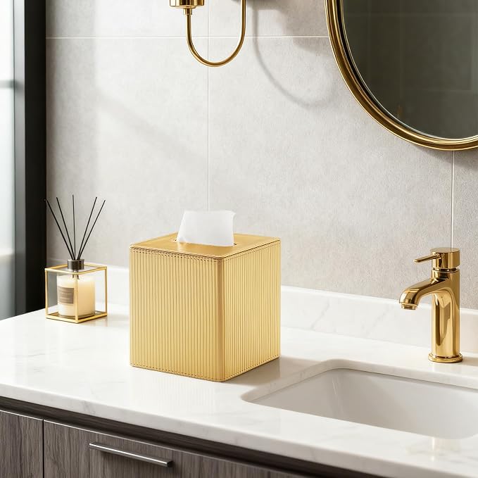 Gold Tissue Box Cover Square - Image 5