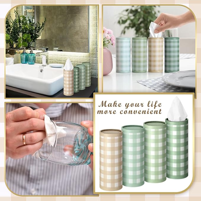 12 Set Green Plaid Tissue Boxes - Image 5
